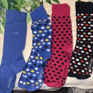 Calvin Klein Blue and Red Dress Socks Accessories